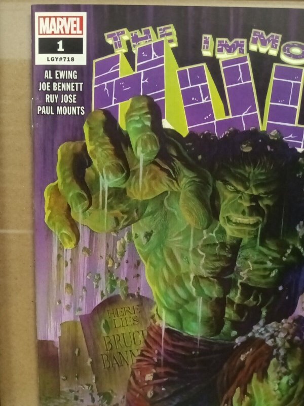 Immortal Hulk #1 - MARVEL - 9.4 -  1st App Jackie McGee, Alex Ross Cover N163