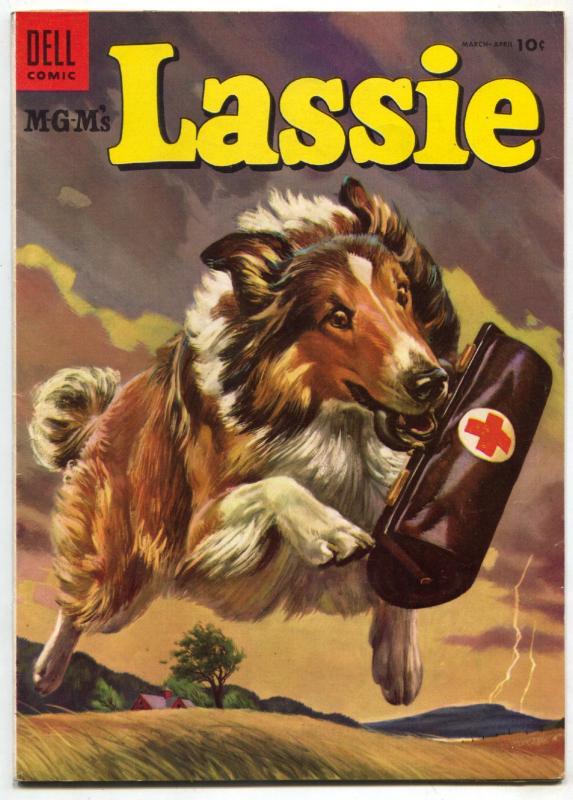 Lassie #21 1955-Dell-famous MGM Collie-Matt Baker- VF-