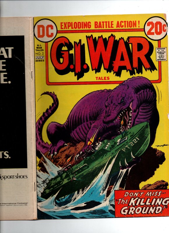 G.I. War Tales #2 - dinosaur cover - Horror - 1973 - FN/VF