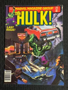 1981 (RAMPAGING) HULK Magazine #27 FN 6.0 Joe Jusko Cover / Last Issue