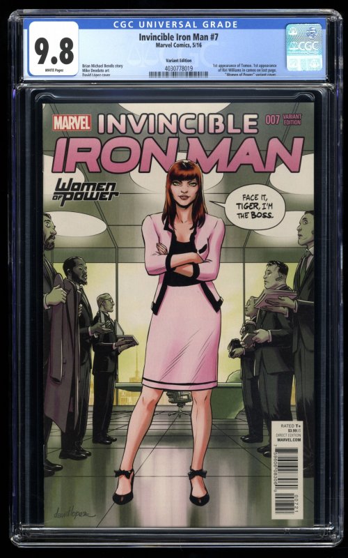 Invincible Iron Man #7 CGC NM/M 9.8 Women of Power Variant