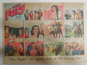 Miss Fury Sunday by Tarpe Mills from 7/5/1942 Size: 11 x 15  Very Rare Year #2