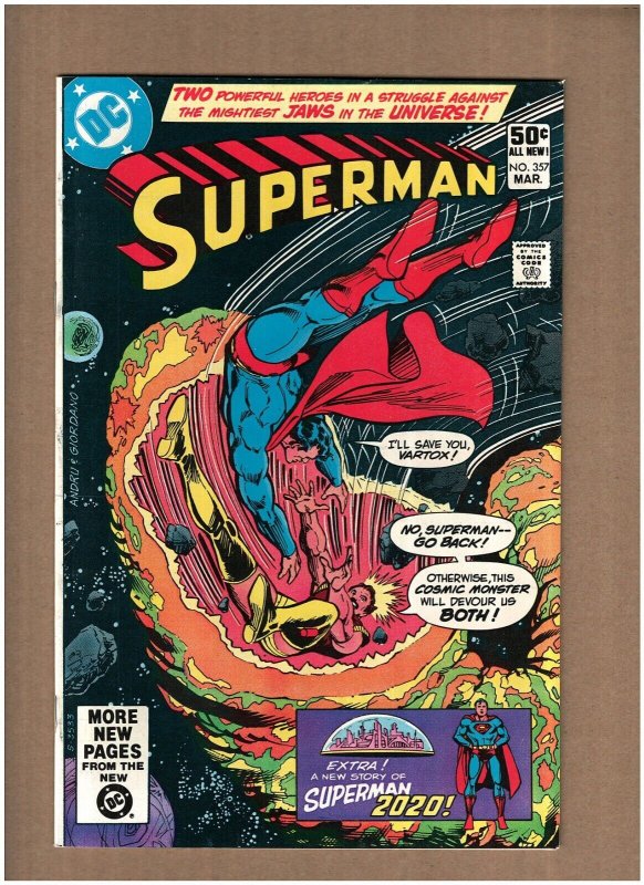 Superman #357 DC Comics 1981 Curt Swan Superman of The Year 2020 VF+ 8.5