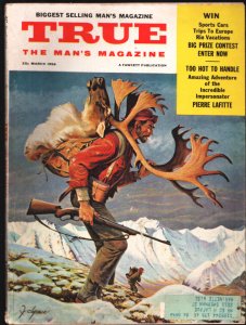 True-The Man's Magazine 3/1956-John Clymer cover art-Crime-mystery-western-war