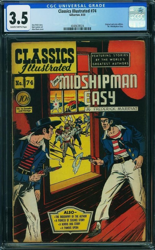 Classics Illustrated #74 (1950) CGC 3.5 VG-