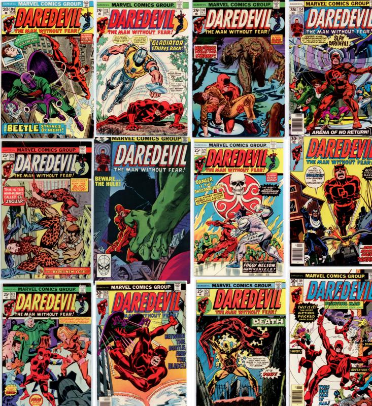 Daredevil 108 thru 163 (12 book lot) NM 9.4  ++ ORIGINAL OWNER UNREAD COPIES! ++