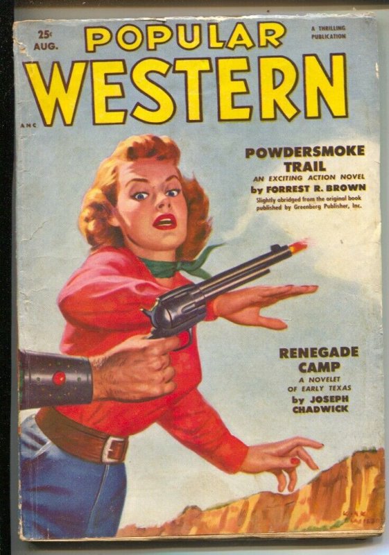 Popular Western 8/1953-Thrilling-Buffalo Bill-girl art cover-pulp thrills-Jos...