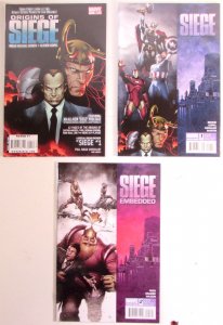 Siege Lot of 3 #1, Embedded 2, Origins 1 Marvel (2010) Comic Books