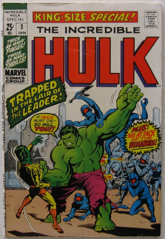 Incredible Hulk Special #3 (Jan 1971, Marvel), VG condition, 68 page issue