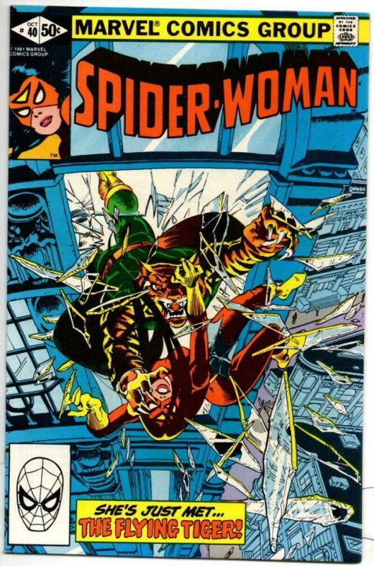 SPIDER-WOMAN #40 NM, Flying Tiger, 1978 1981 Marvel Bronze age