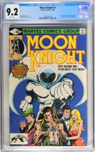 Moon Knight #1 (1980) CGC Graded 9.2 Part 1 of The Origin of Moon Knight; Fir...