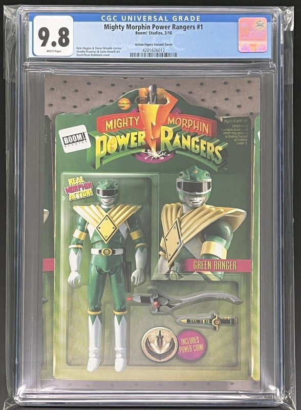 MIGHTY MORPHIN POWER RANGERS #1 GREEN ACTION FIGURE VAR CGC 9.8 2016 PROSHIPPER