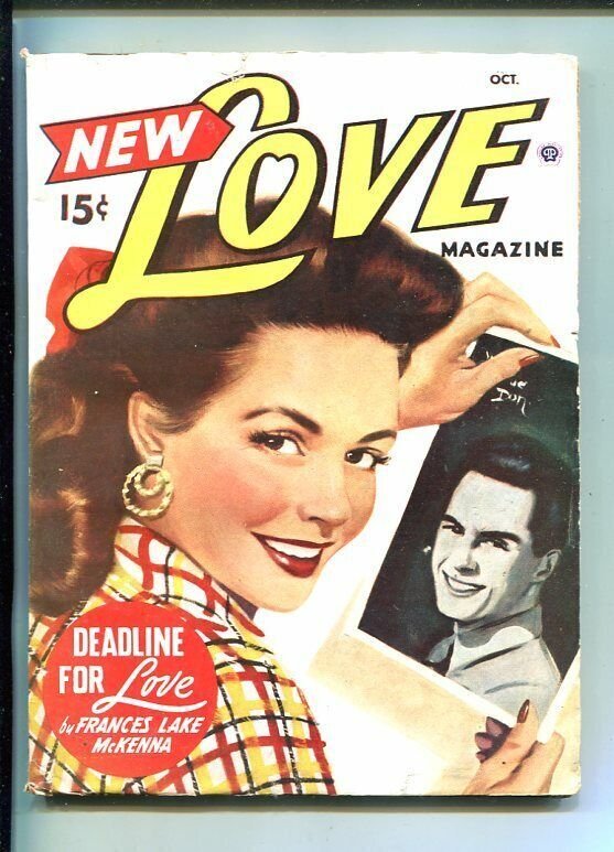 NEW LOVE-OCT 1947-ROMANTIC PULP FICTION-CLASSIC PIN-UP GIRL COVER-vg/fn