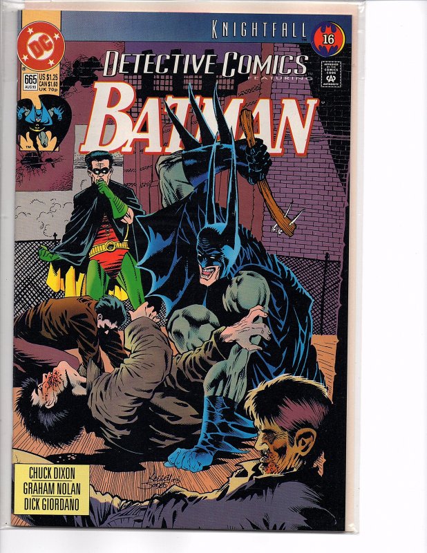 DC Comics Detective Comics #665 Batman; Knightfall Part 16 1st Print Jones Cover