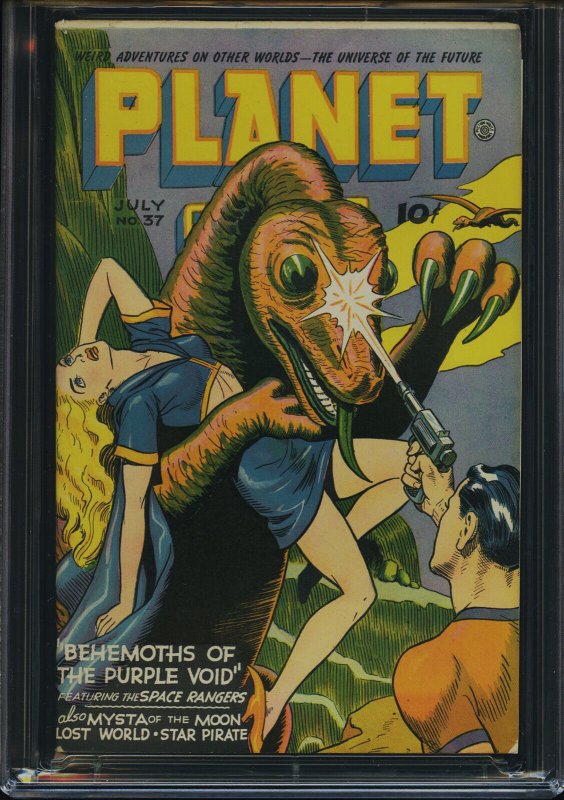 PLANET COMICS #37 - CGC-7.0, OW-W - Fiction House - Golden Age