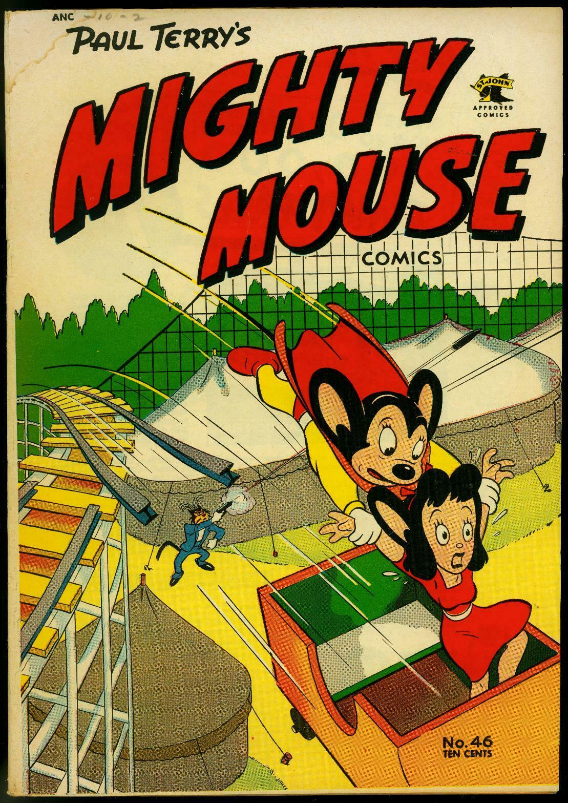 Mighty Mouse 46 1953 St John Golden Age Roller Coaster Cover Vg Hipcomic