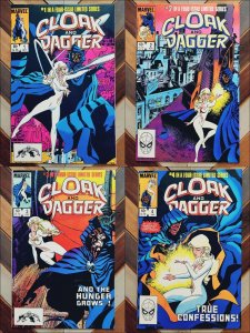 Cloak & Dagger #1-4 VF- (Marvel 1983) COMPLETE 1st solo series, 1st app MAYHEM