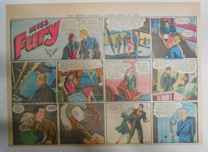 Miss Fury Sunday by Tarpe Mills from 4/12/1942 Size: 11 x 15  Very Rare Year #2