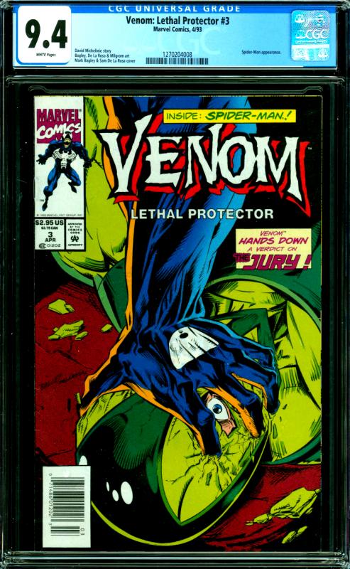 Venom: Lethal Protector #3 CGC Graded 9.4 Spider-Man App.