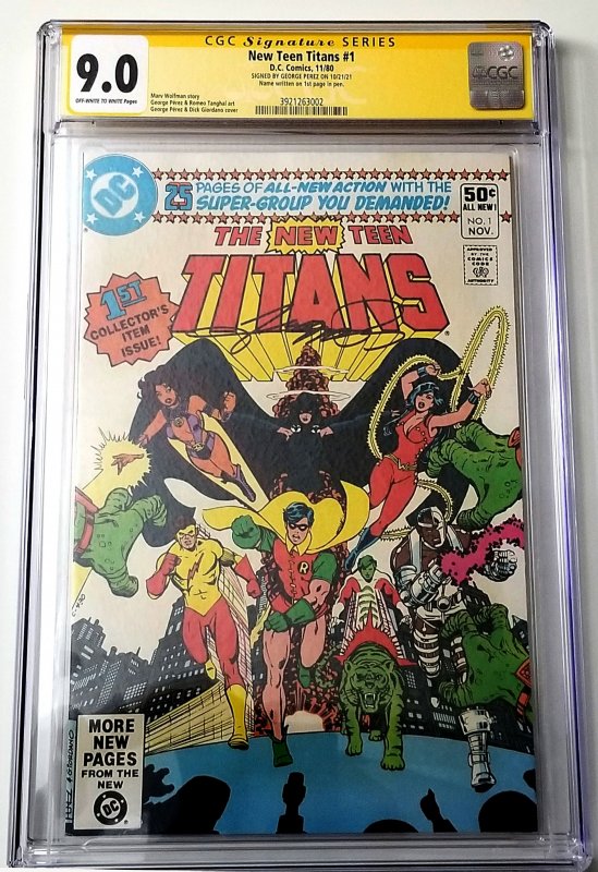 New Teen Titans #1 (1980 v1) Signed George Perez CGC 9.0 SS FREE SHIPPING