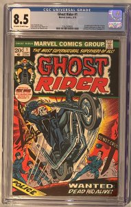 (1973) GHOST RIDER #1 1st Daimon Hellstrom! CGC 8.5 OW/WP!