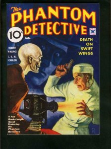 PHANTOM DETECTIVE JAN 1935 PULP REPRINT-DEATH ON SWIFT WINGS-ADVENTURE  VF/NM