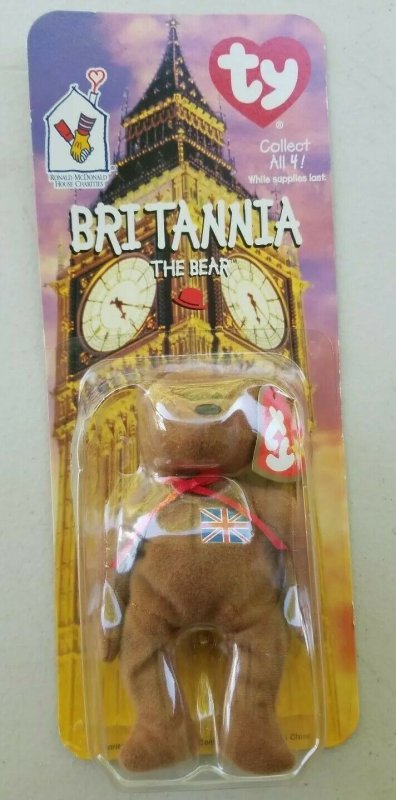 McDonald's Ty Beanie Baby Britannia The Bear 1997 OAKBROOK BOTH RARE ERRORS 