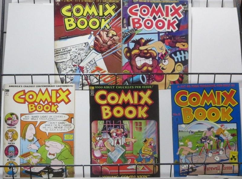 COMIX BOOK #1-5 (Marvel/Curtis, 1974) Stan Lee published Art Spiegelman?! FINE/+