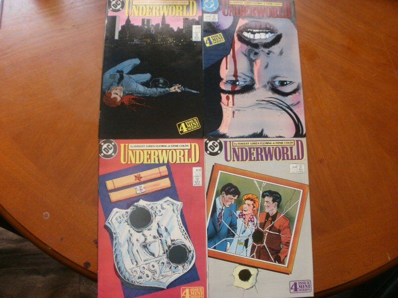 4 DC Comic Mini-Series: UNDERWORLD #1 #2 #3 #4 (1987) Crime (Fleming & Colon)