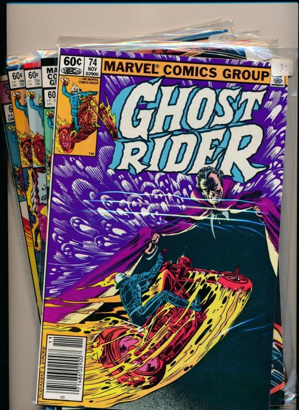 Marvel Comics LOT OF 5- GHOST RIDER #74-78 1982  FINE/VERY FINE (PF467) 