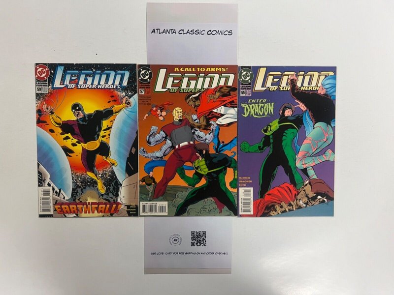 3 Legion Of Super Heroes DC Comic Books # 55 57 59 Batman Superman Robin 41 JS31