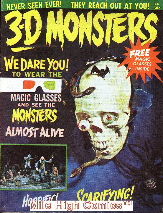 3-D MONSTERS MAGAZINE #1 W/OGLASSES Very Good