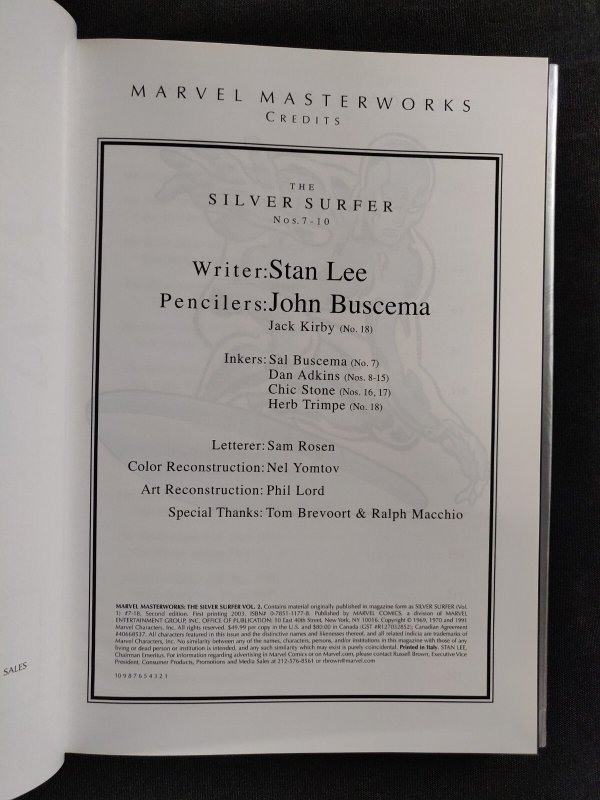 2003 Marvel Masterworks: The Silver Surfer #2 - 2nd Ed. 1st print (9/9.2) HC OOP