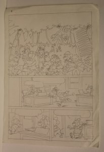 Mickey Mouse with Minnie Pencils for Comic Book Page in Jungle art by ?