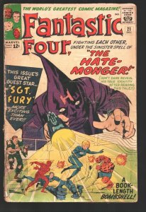 Fantastic Four #21 1963-Marvel-Hate-Monger & Sgt Fury appear-Jack Kirby art-G