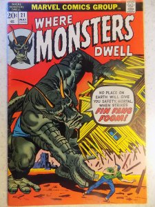 WHERE MONSTERS DWELL # 21 MARVEL FIN FANG FOOM AWESOME