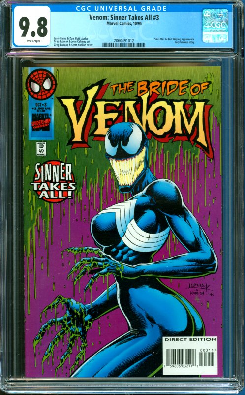 Venom: Sinner Takes All #3 CGC Graded 9.8 Sin-Eater & Ann Weying Appearance