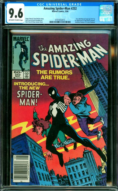 Amazing Spider-Man #252 CGC Graded 9.6 1st Black Costume