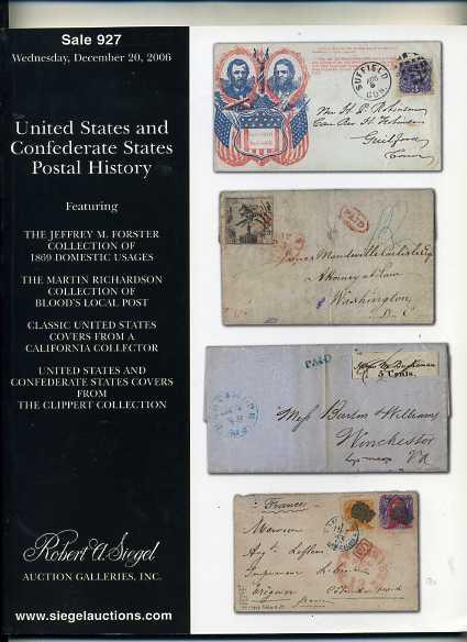 Siegel Sale Of US & confederate Postal History