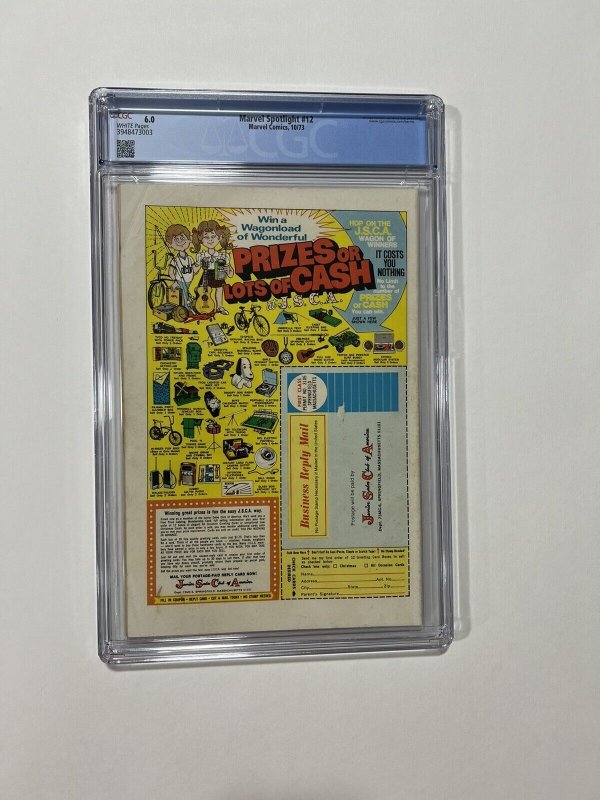 Marvel Spotlight 12 CGC 6.0 White Pages Marvel Comics 1973 003