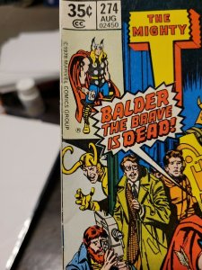 Thor #274 Marvel Comics 1978 Bronze Age 1st app Odins Ravens Death Of Balder