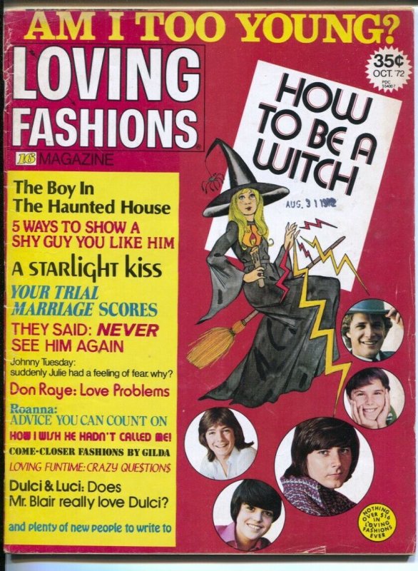 Loving Fashions 10/1972-16 Magazine-fashions-teen advice-star photos-pulp fic...