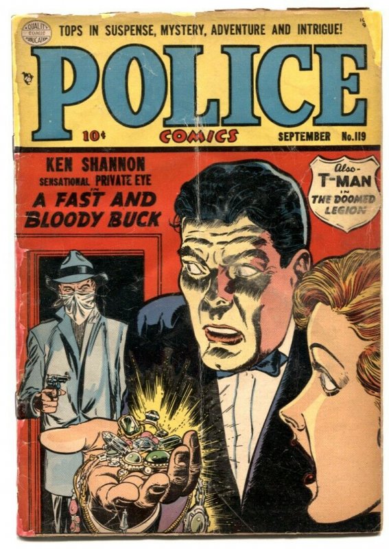 Police Comics #119 1952- Ken Shannon- T-Man -Amateur restoration