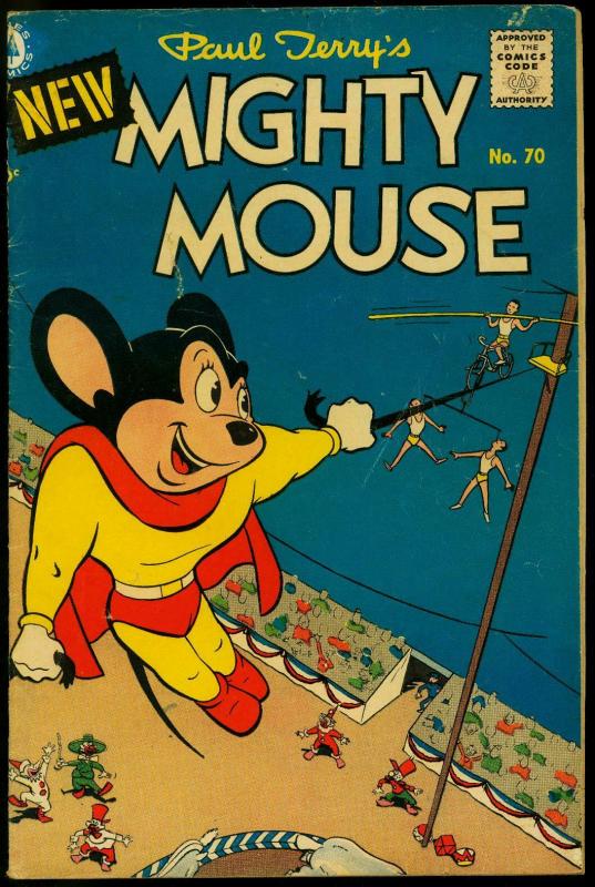 Mighty Mouse #70 1956- Circus cover- Pines Comics VG