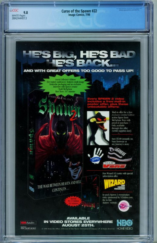 Curse of the Spawn #22 // 1998 CGC 9.8 // comic book IMAGE // 3842444013