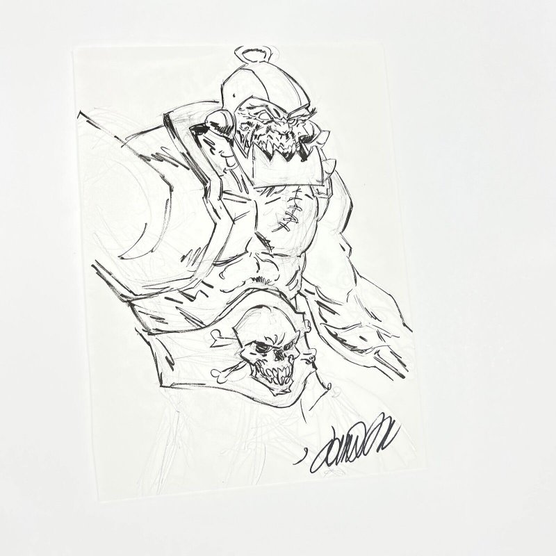 John Lucas Original Art Sketch Trap Jaw 8.5x11.5 On Paper Pencils + Sharpie