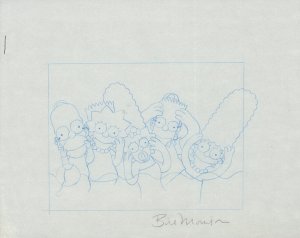 The Simpsons Making Faces Book Cover Art - Signed art by Bill Morrison