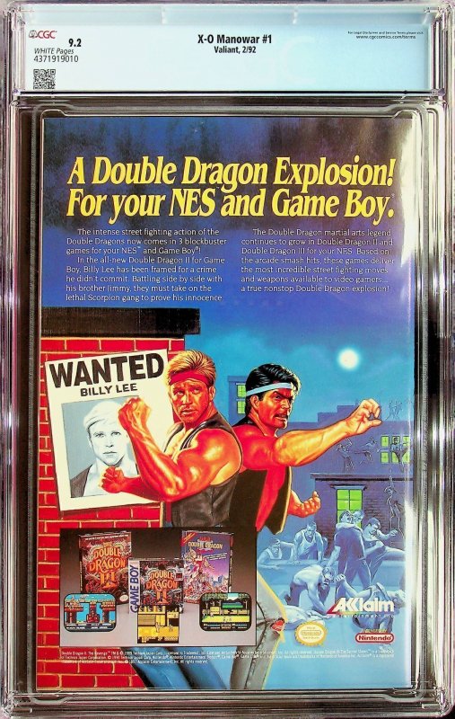 X-O Manowar #1 (1992) - CGC 9.2 - Cert#4371919010