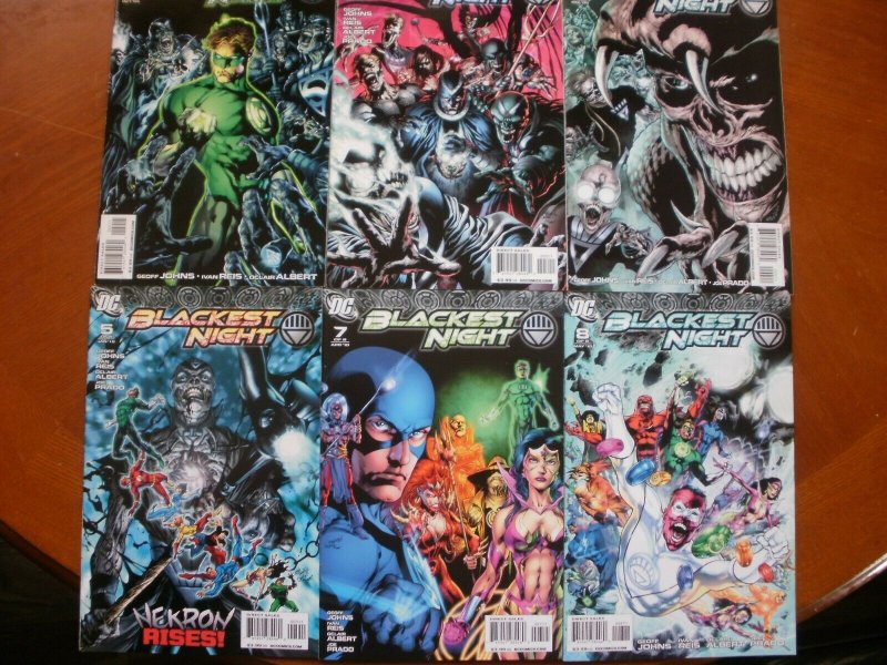 6 Near-Mint DC Comic BLACKEST NIGHT #2 #3 #4 #5 #7 #8 (2009) Green Black Lantern