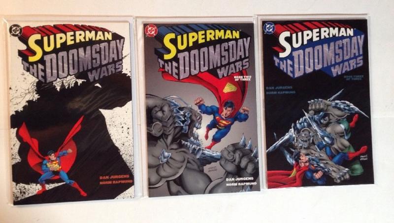 Superman The Dooms Day Wars 1-3 Complete Near Mint Lot Set Run